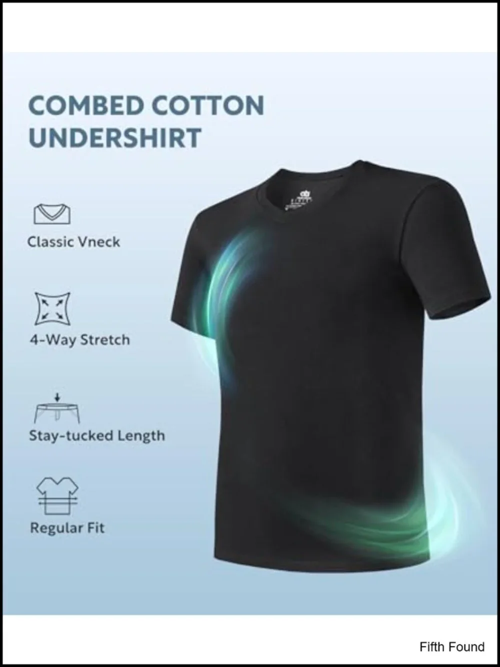 Men's Cotton Undershirts 3 Pack Moisture Wicking Crew or V Neck